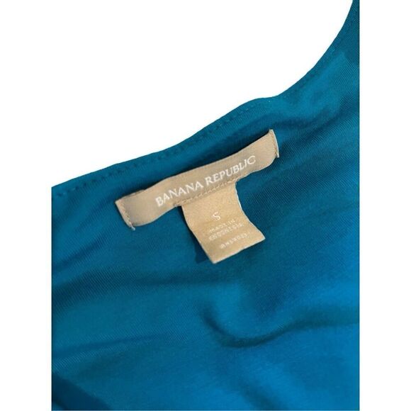 Banana Republic sleeveless aqua bodycon dress with deep V - S - Picture 4 of 9